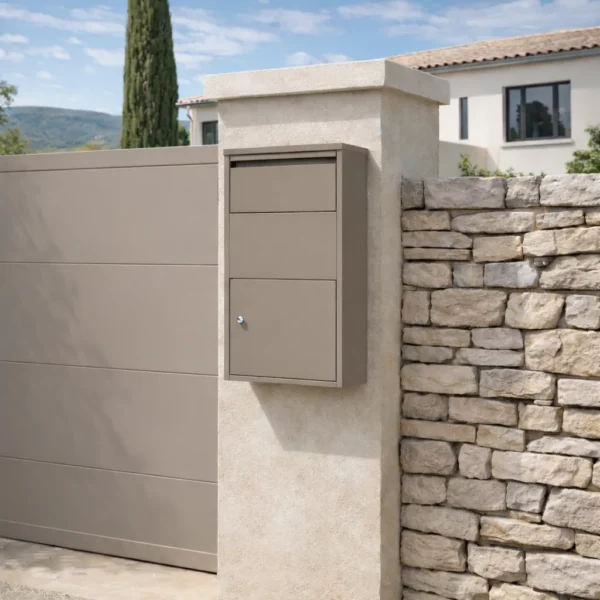 couleurs du monde, boites aux lettres colis murales, acier galvanisé, couleurs taupe, boutique en ligne