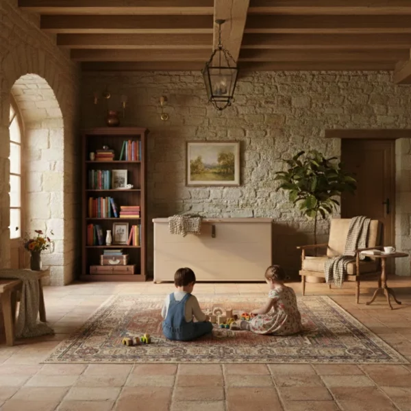 couleurs du monde, coffre de rangement intérieur taupe, acier galvanisé, 460 litres