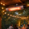 Chauffage extérieur électrique infrarouge suspendu sous pergola, chaleur pour terrasse et jardin