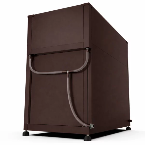 Armoire jardinière Tessa 100 cm marron avec système de drainage intégré visible en transparence