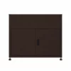 Armoire jardinière extérieure Tessa 100 cm marron portes fermées sur fond blanc