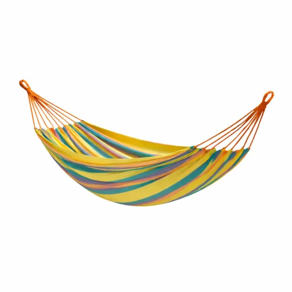 Hamac 1 place en coton rayé multicolore Cali, toile hamac extérieur colorée